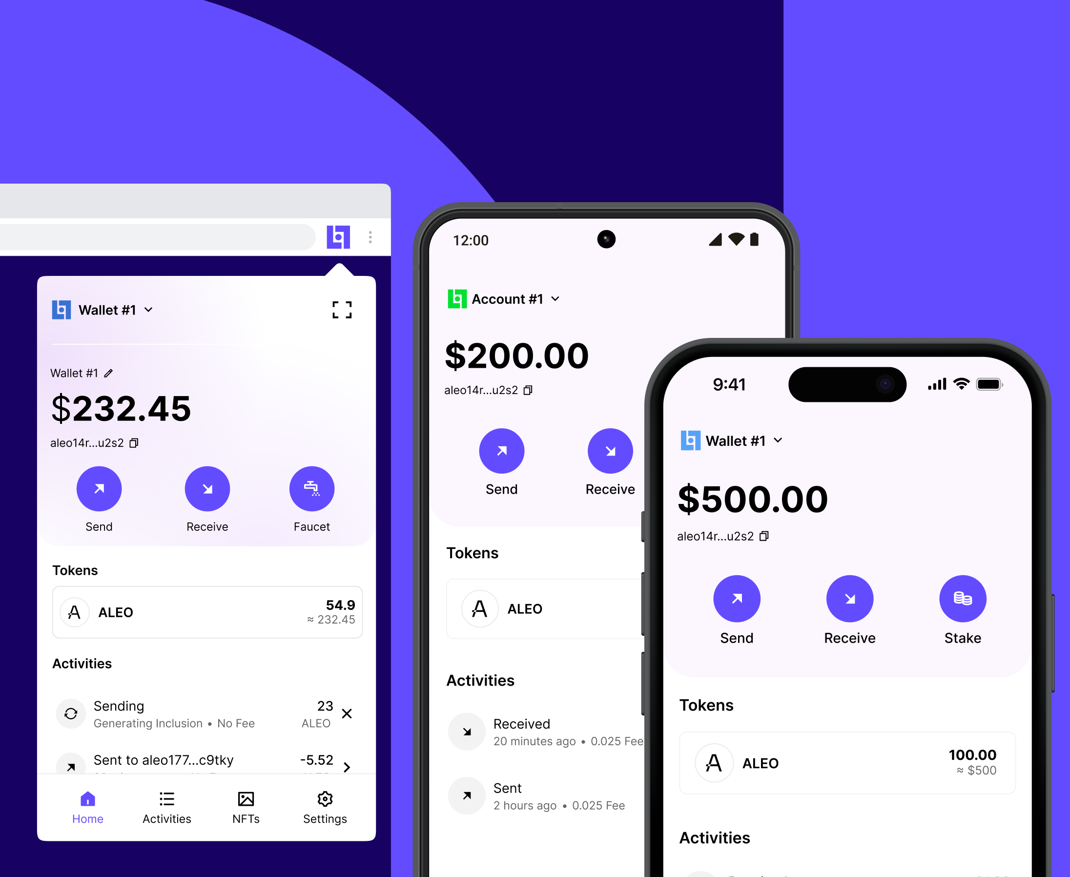 Leo wallet - google extension, iOS app, Android app